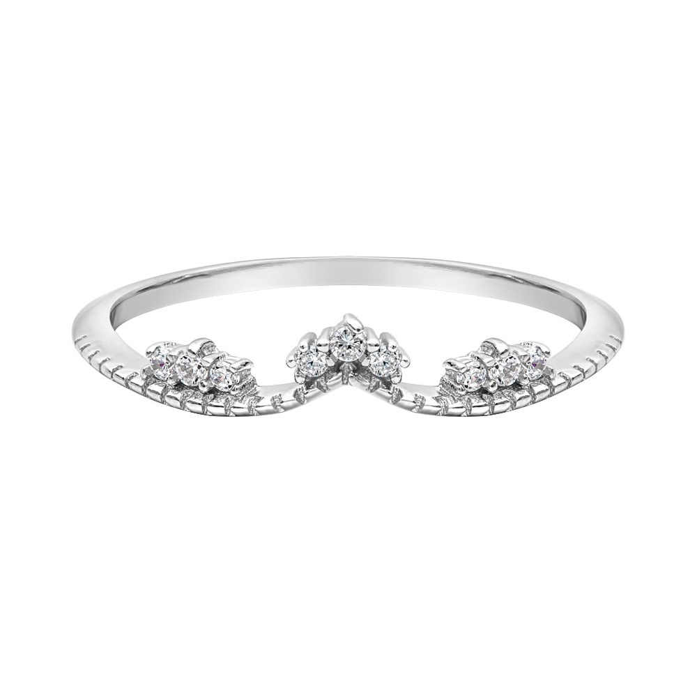 Sterling Silver Cluster Chevron Ring – Size 7.5 (Sample)